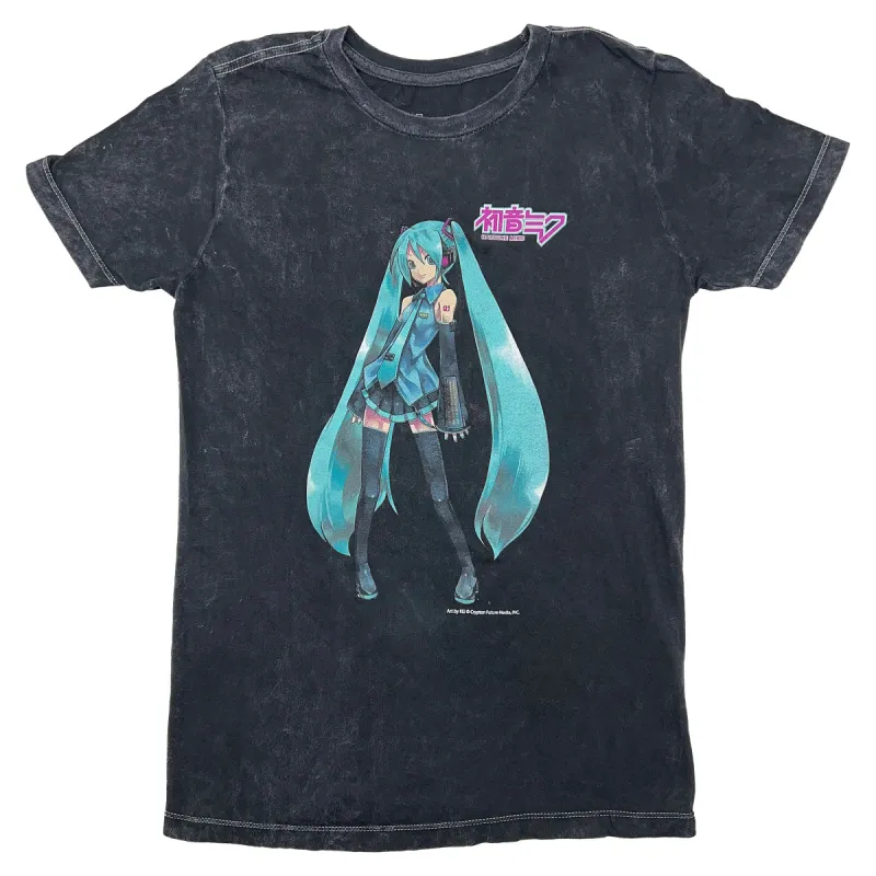 Black Mineral Wash Body Tee With Large Front Print Tie Dye T-shirt sold by Rockabilia