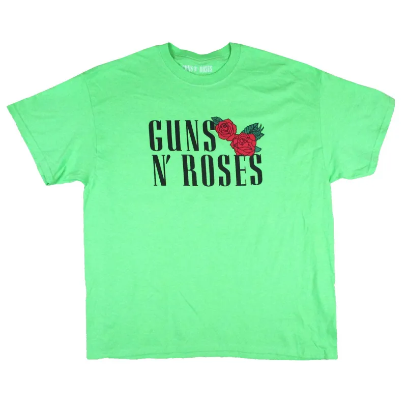 Red Roses on Lime Green Tee T-shirt sold by Rockabilia