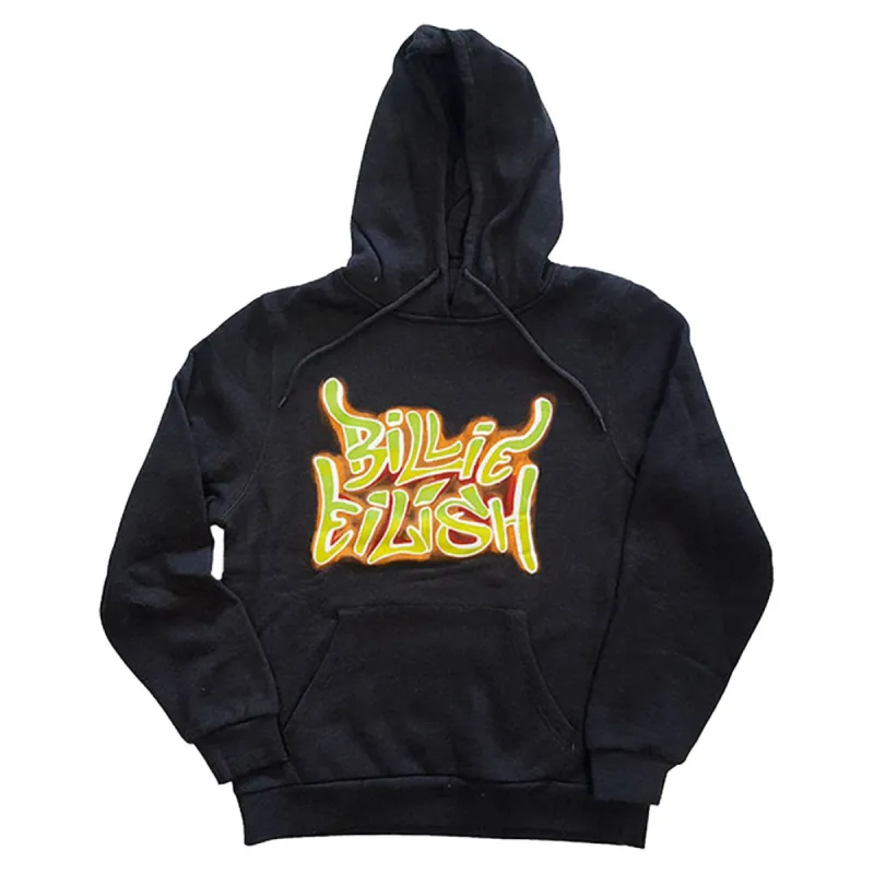 Airbrush Flames Blohsh (Back Print) Hooded Sweatshirt sold by Rockabilia
