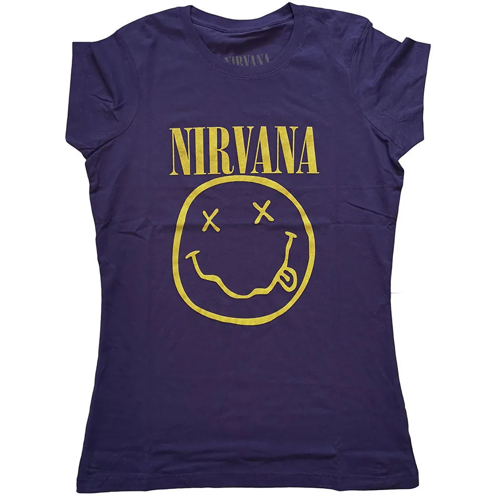 Yellow Smiley Ladies T-Shirt Junior Top sold by Rockabilia