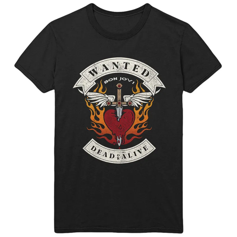 Wanted Flames Slim Fit T-shirt sold by Rockabilia