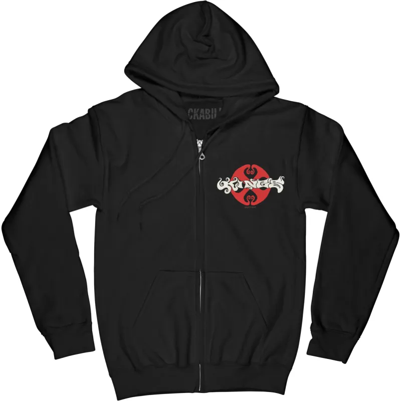 Pocket Print Logo Zip Hoodie Zippered Hooded Sweatshirt sold by Rockabilia