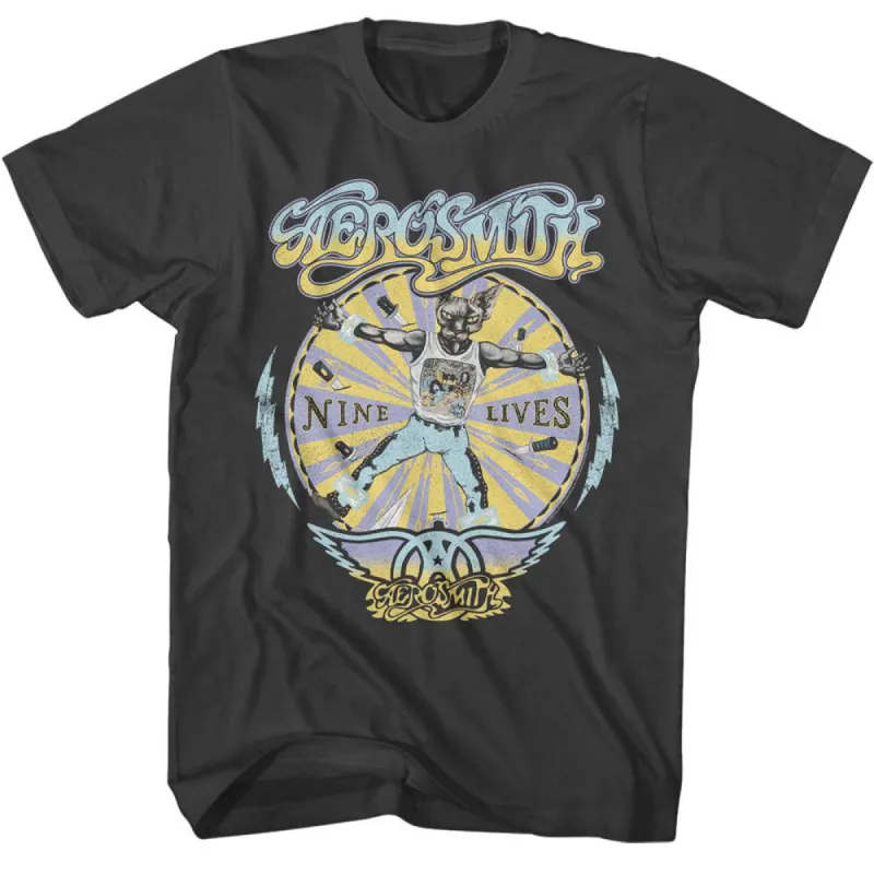 Aerosmith Nine Lives Recolor T-shirt sold by Rockabilia