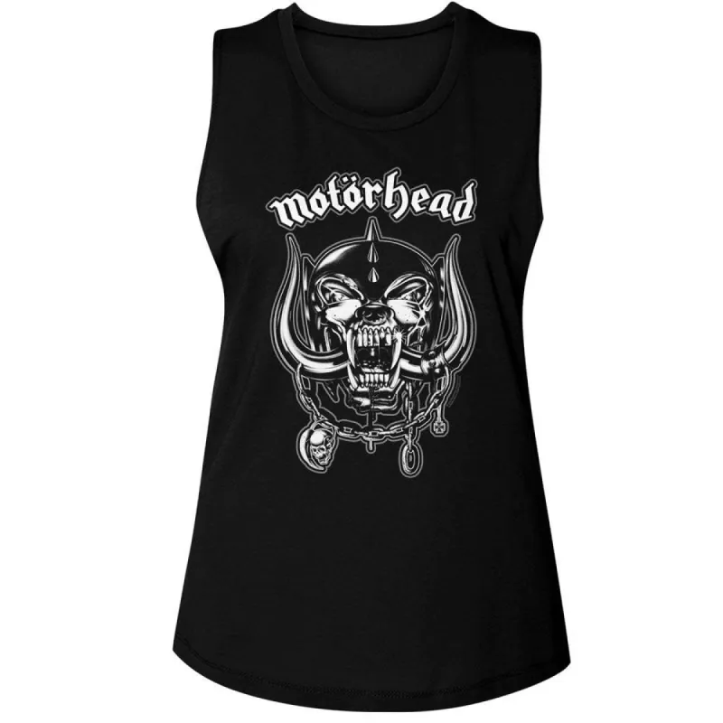 Motorhead Snaggletooth And Logo Womens Tank sold by Rockabilia
