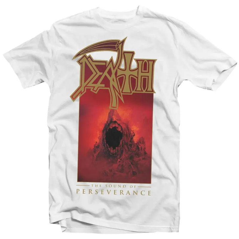 The Sound Of Perseverance (White) T-shirt sold by Rockabilia