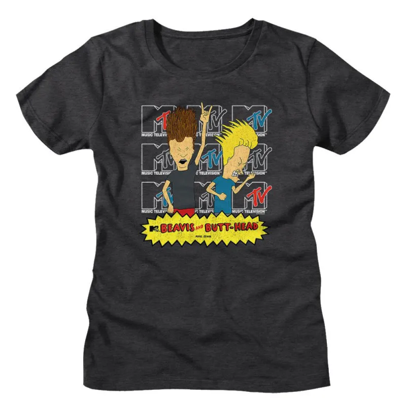 Beavis And Butthead Logos Junior Top sold by Rockabilia