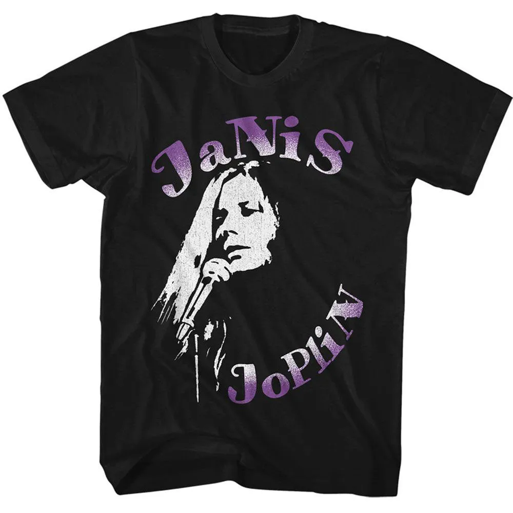 Janis Joplin Janis On The Mic T-shirt sold by Rockabilia