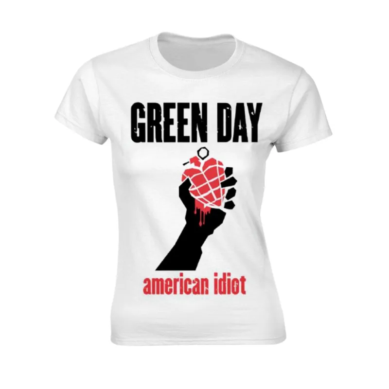 American Idiot Heart (white) Womens T-shirt sold by Rockabilia