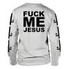 Fuck Me Jesus (white) Long Sleeve sold by Rockabilia
