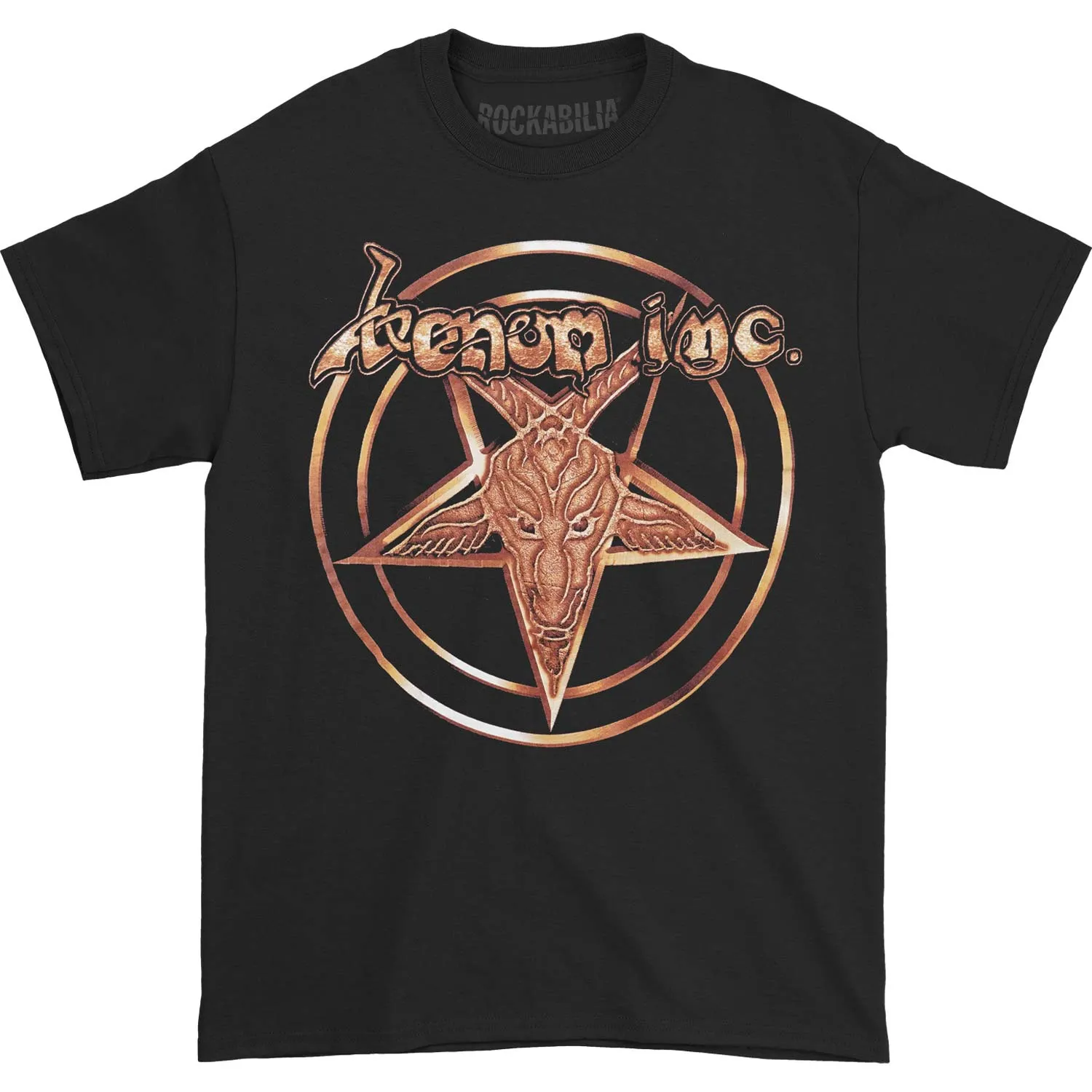Pentagram Gold Logo T-shirt sold by Rockabilia