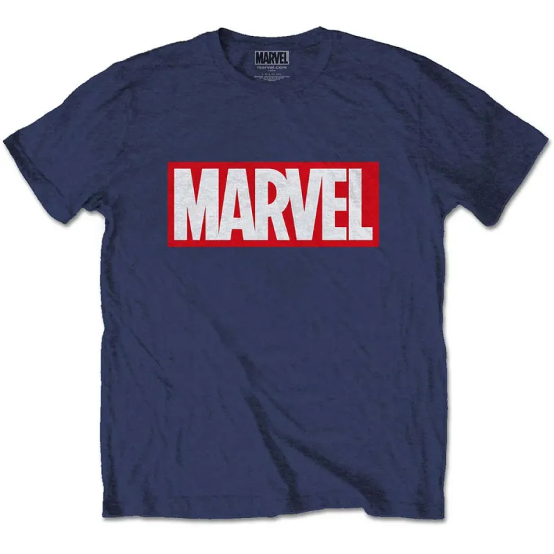 Marvel Box Logo Slim Fit T-shirt sold by Rockabilia