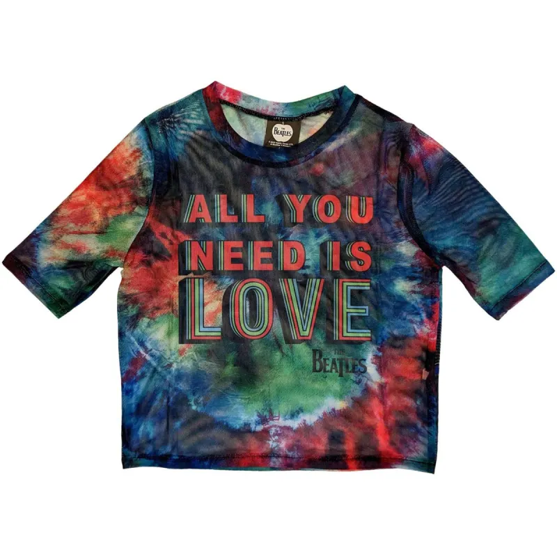 All You Need Is Love Ladies Mesh Crop Top Junior Top sold by Rockabilia