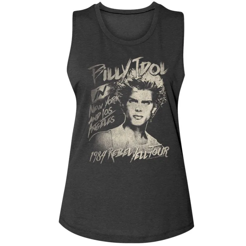 Billy Idol 84 Rebel Yell Tour Womens Tank sold by Rockabilia