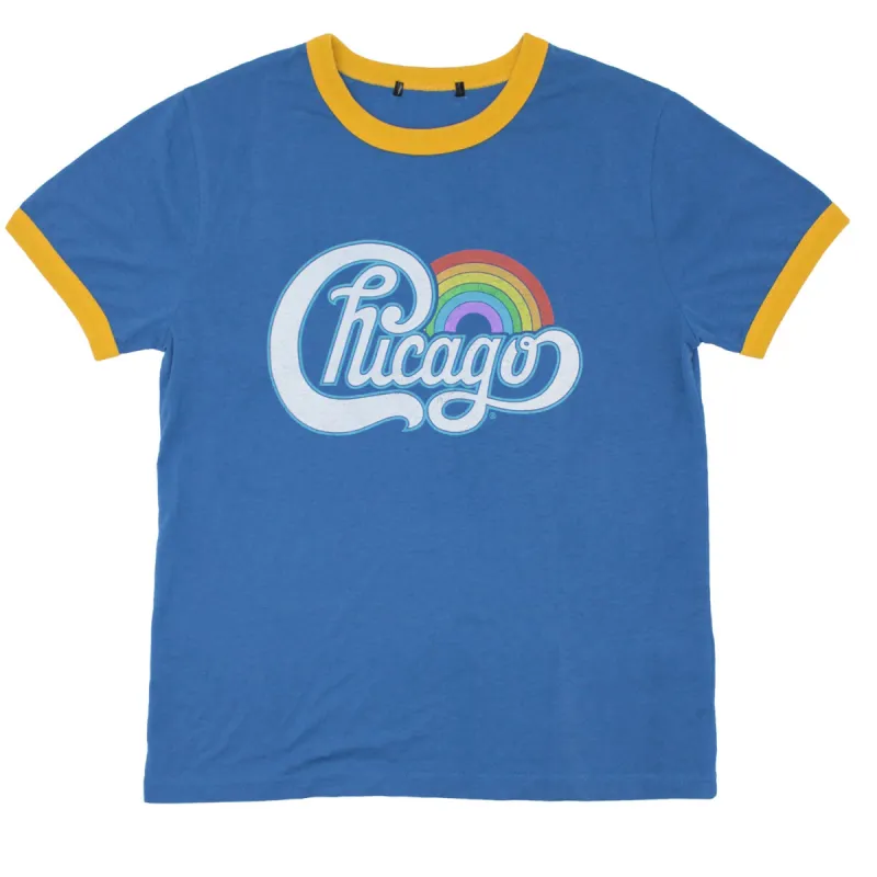 Vintage Distressed Rainbow Logo Junior Top sold by Rockabilia