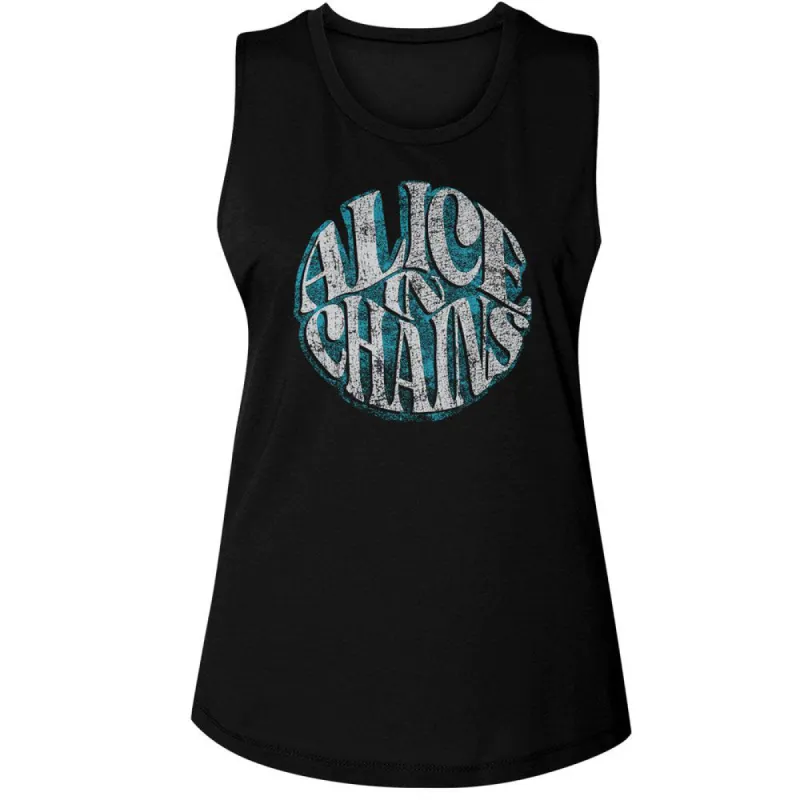 Alice In Chains Circle Text Womens Tank sold by Rockabilia