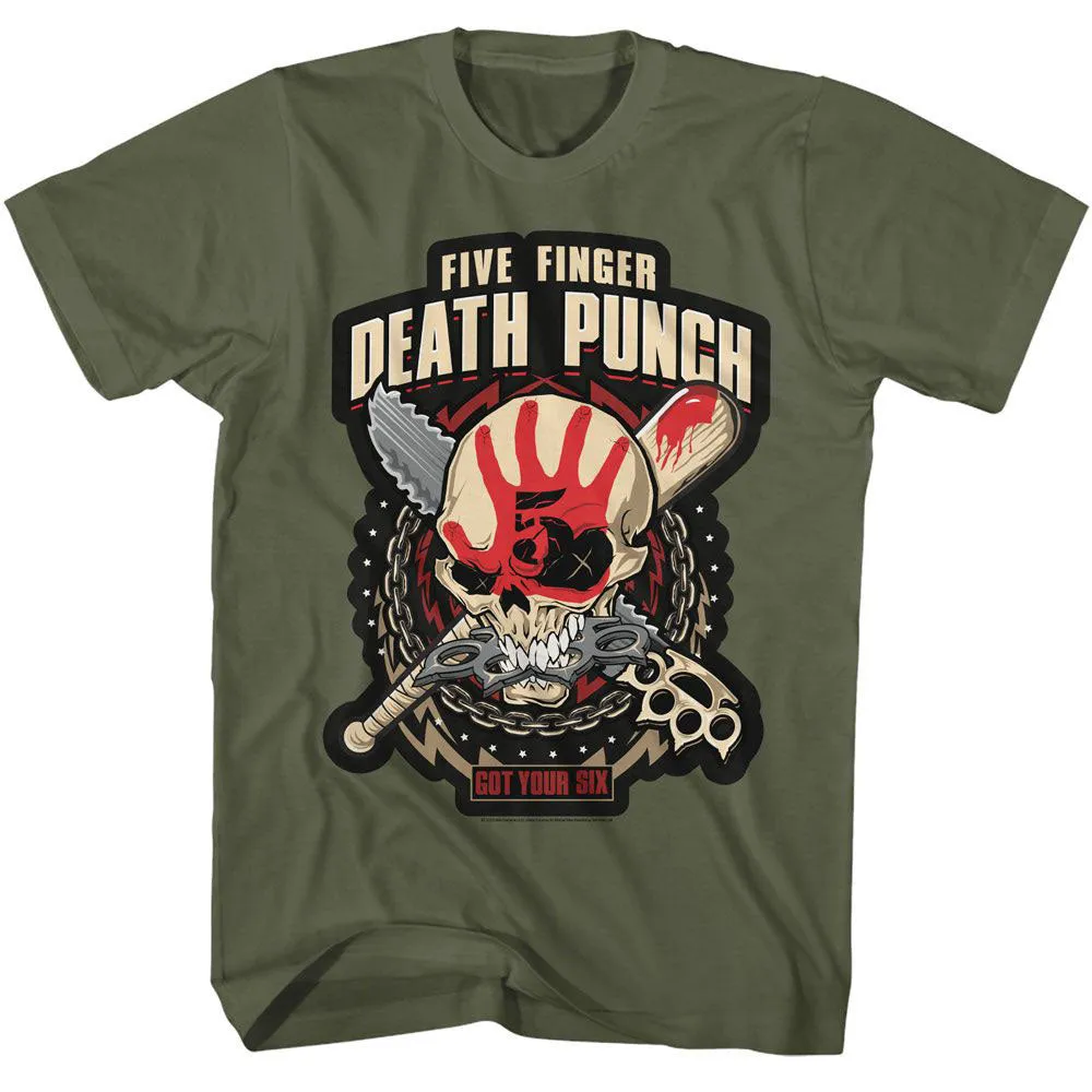 Five Finger Death Punch Got Your Six T-shirt sold by Rockabilia