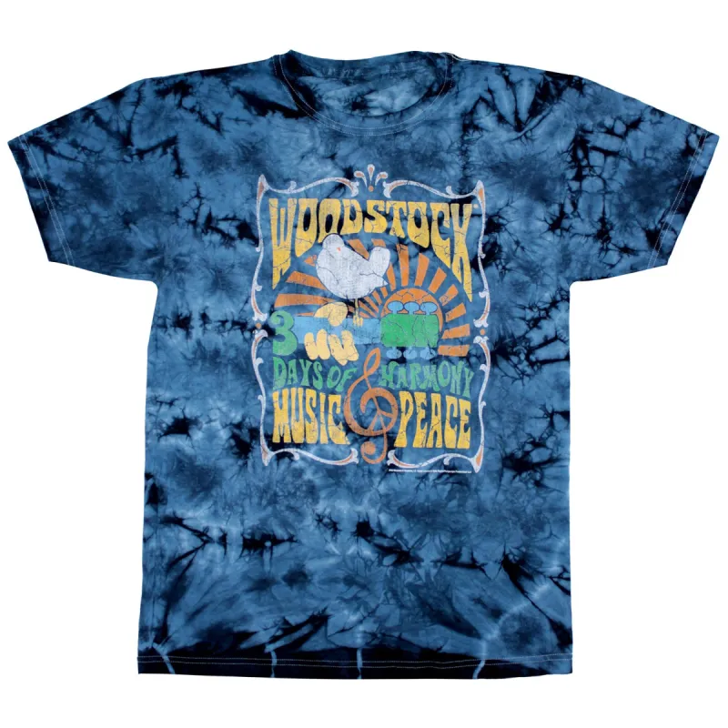 Woodstock Music & Peace, Love Tie Dye T-shirt sold by Rockabilia
