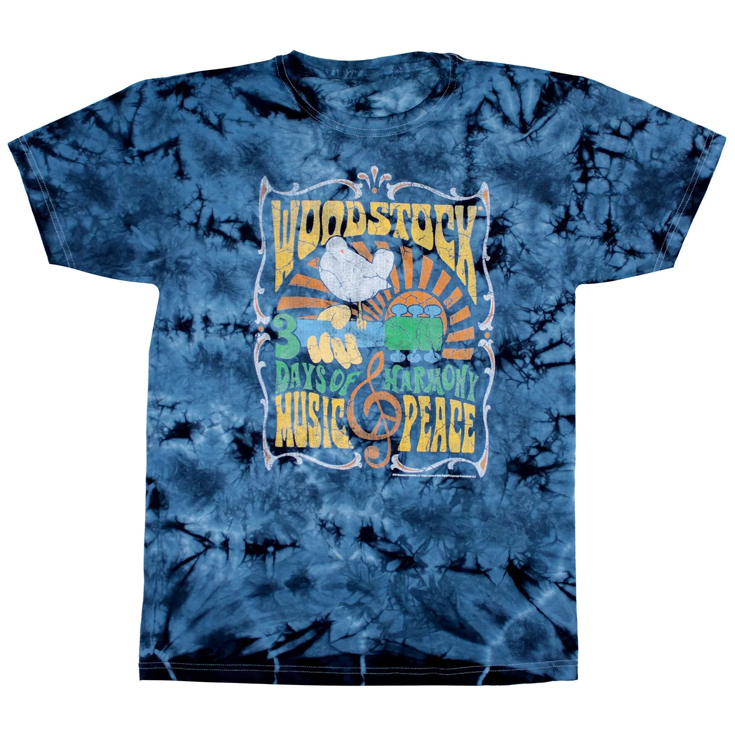 Woodstock Music & Peace, Love Tie Dye T-shirt sold by Rockabilia