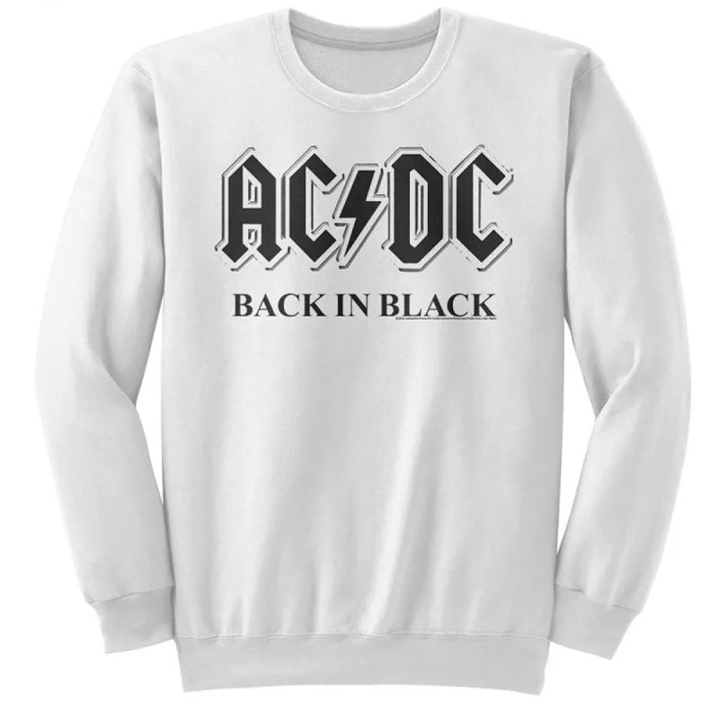 Back In Black White Sweatshirt sold by Rockabilia