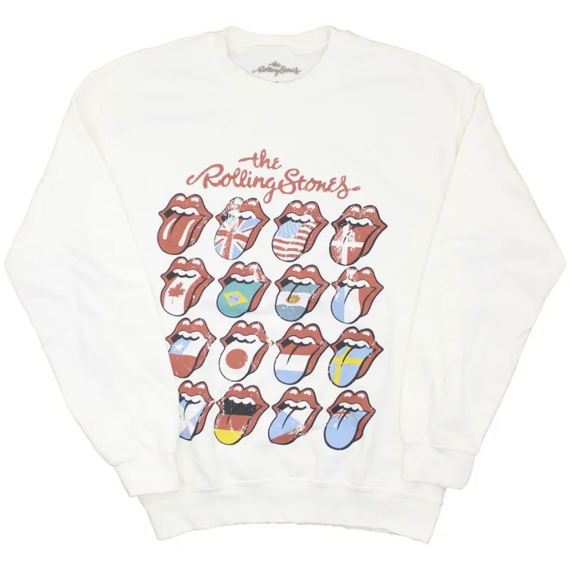 Multi Lips Crew Neck Fleece Sweatshirt sold by Rockabilia