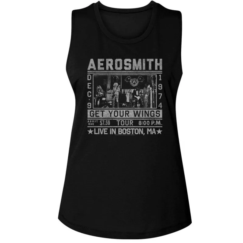 Aerosmith Wings Tour 74 Womens Tank sold by Rockabilia