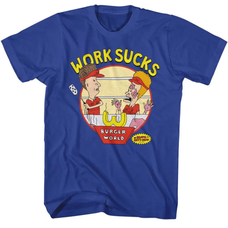 Beavis And Butthead Work Sucks T-shirt sold by Rockabilia