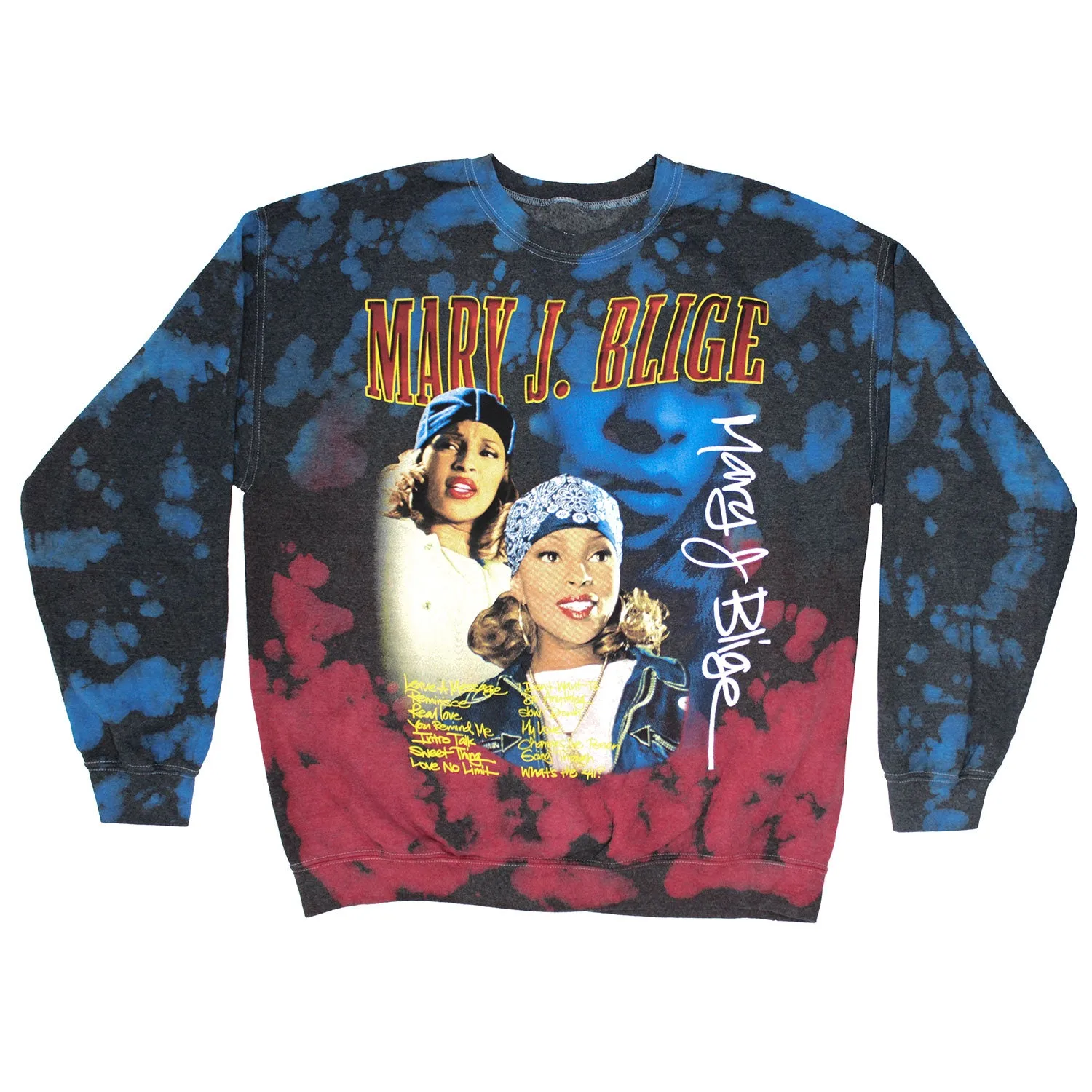 Jumbo Face Tie Dye Crew Neck Fleece Sweatshirt sold by Rockabilia