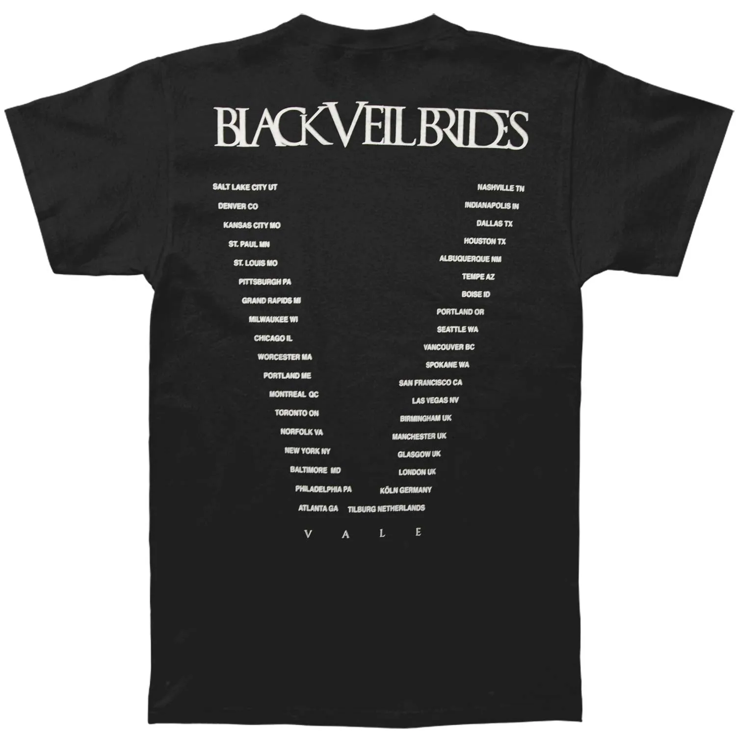 Vale Tour T-shirt sold by Rockabilia product image thumbnail 2