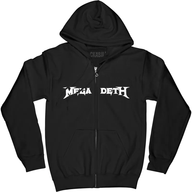 White Logo (Discontinued And Almost Gone) Zippered Hooded Sweatshirt sold by Rockabilia