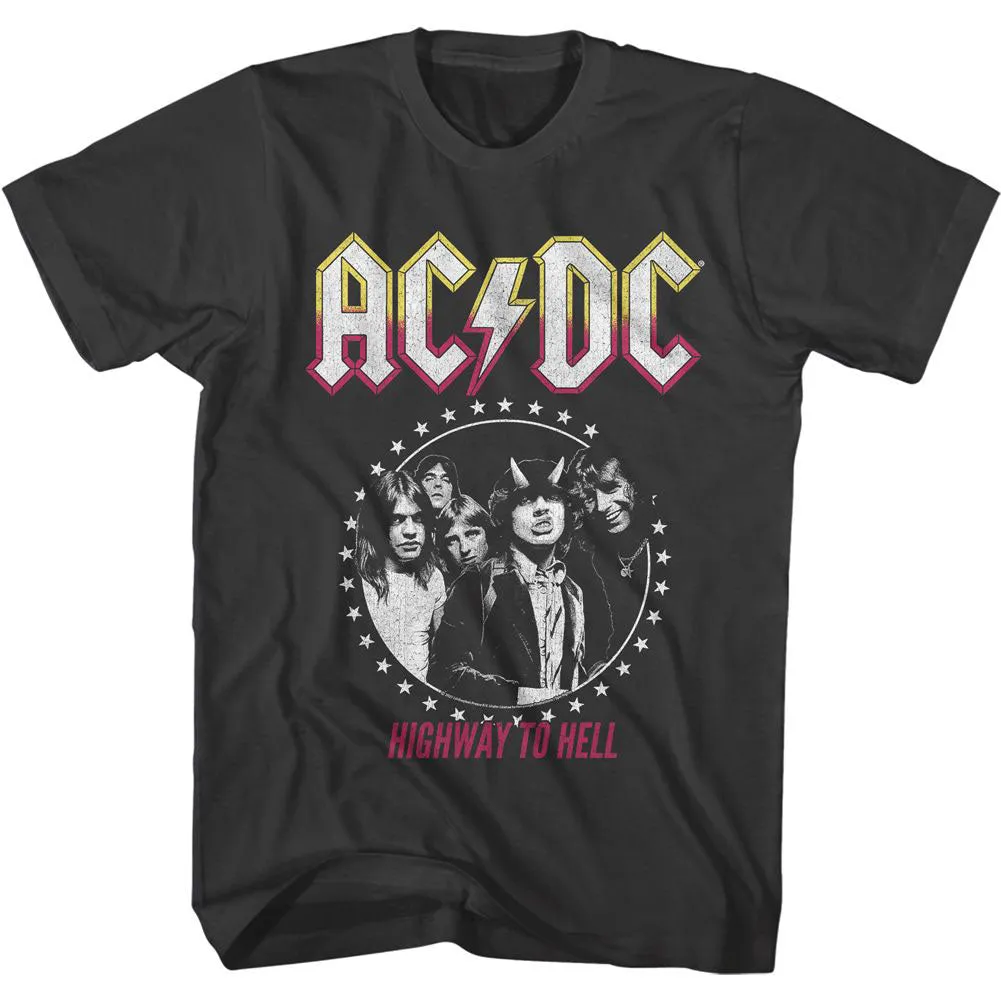 AC/DC Circle Stars T-shirt sold by Rockabilia