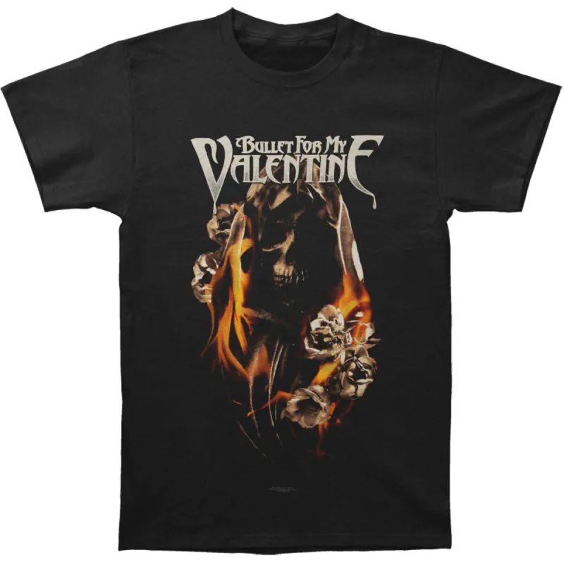 Burning Roses Slim Fit T-shirt sold by Rockabilia