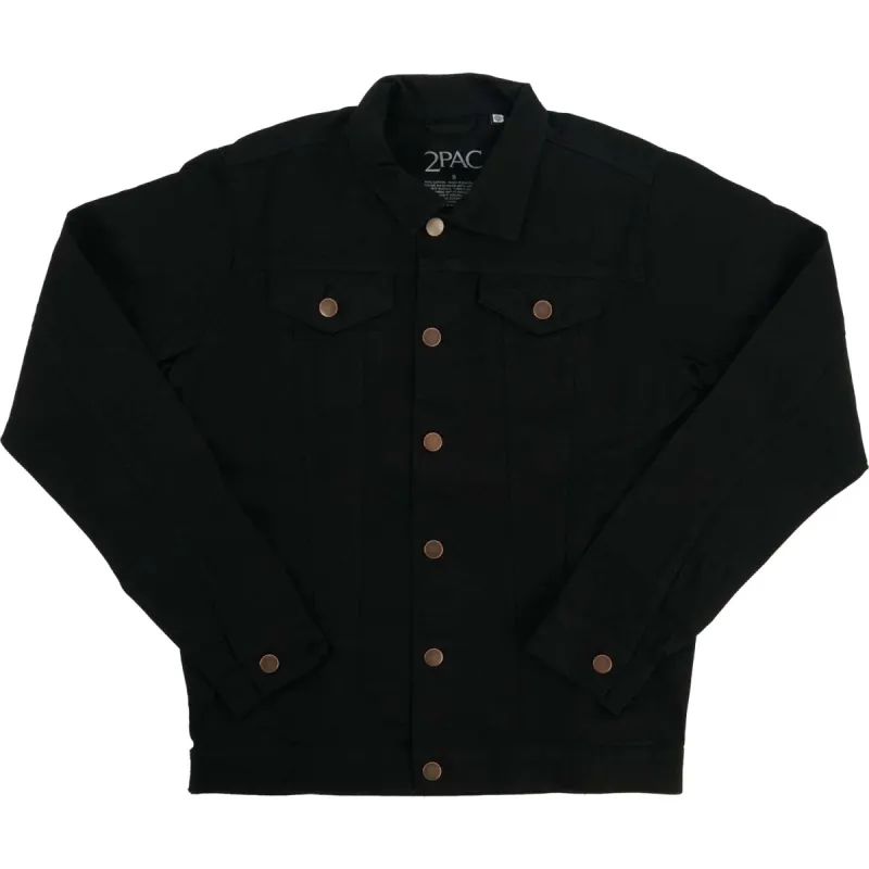 Floral Logo Black Denim Jacket Denim Jacket sold by Rockabilia