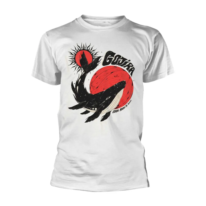 Whale Sun Moon - White (organic Ts) T-shirt sold by Rockabilia