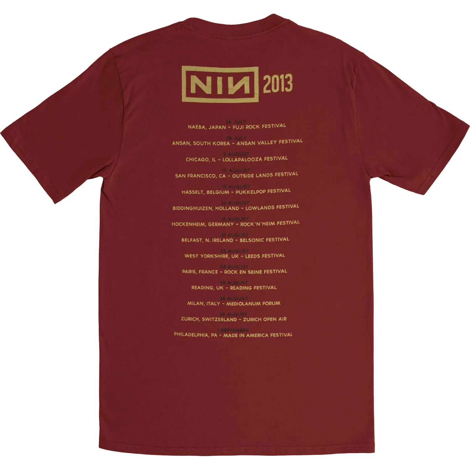 Summer 2013 Tour Slim Fit T-shirt sold by Rockabilia product image thumbnail 2