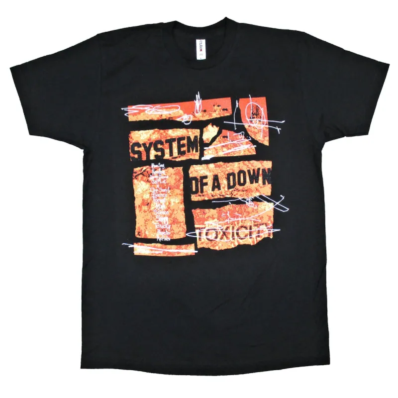 Toxicity With Song Titles T-shirt sold by Rockabilia