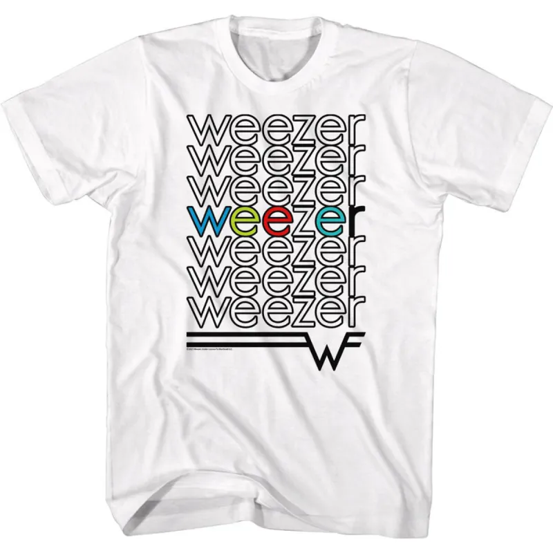 Weezer Repeat Colors T-shirt sold by Rockabilia