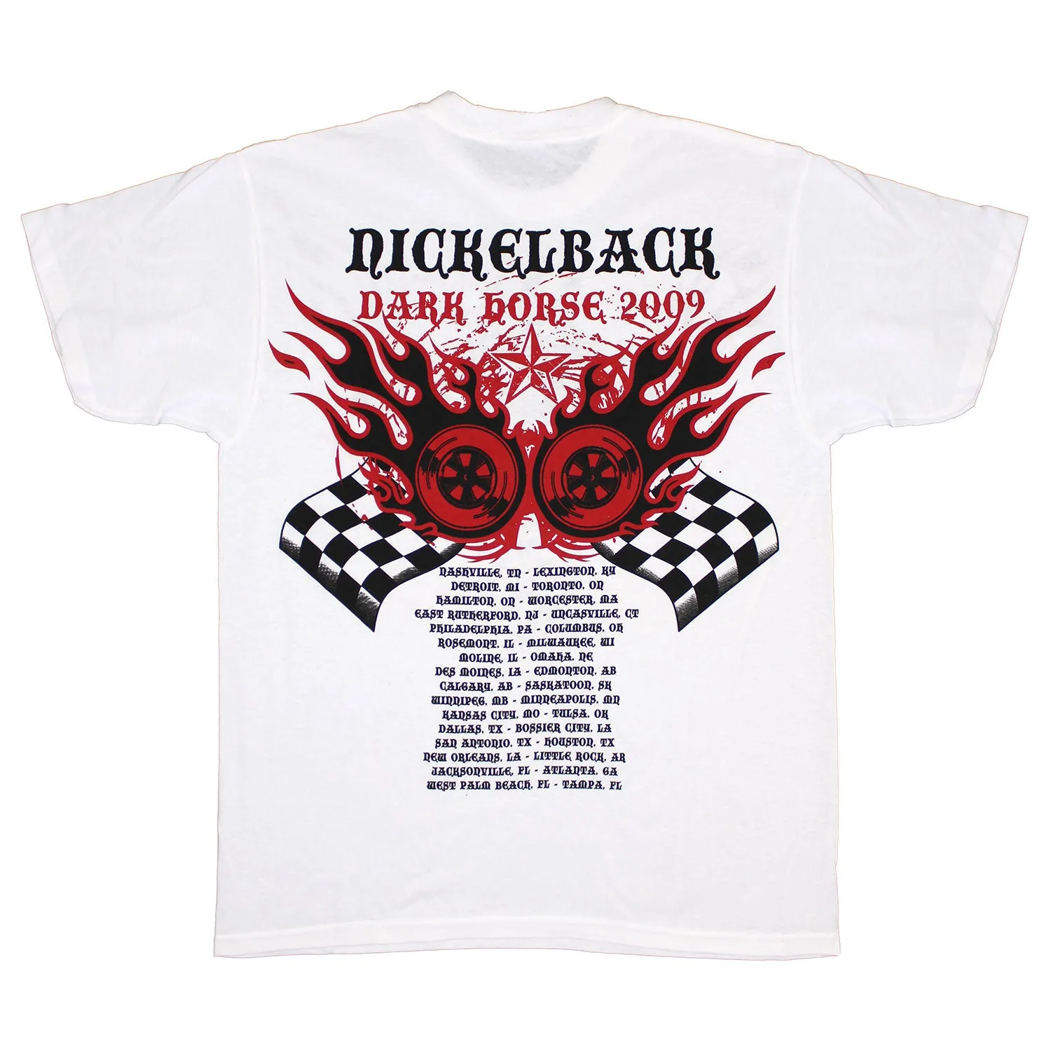 Flaming NB Badge Logo/Tour 2009 T-shirt sold by Rockabilia product image thumbnail 2