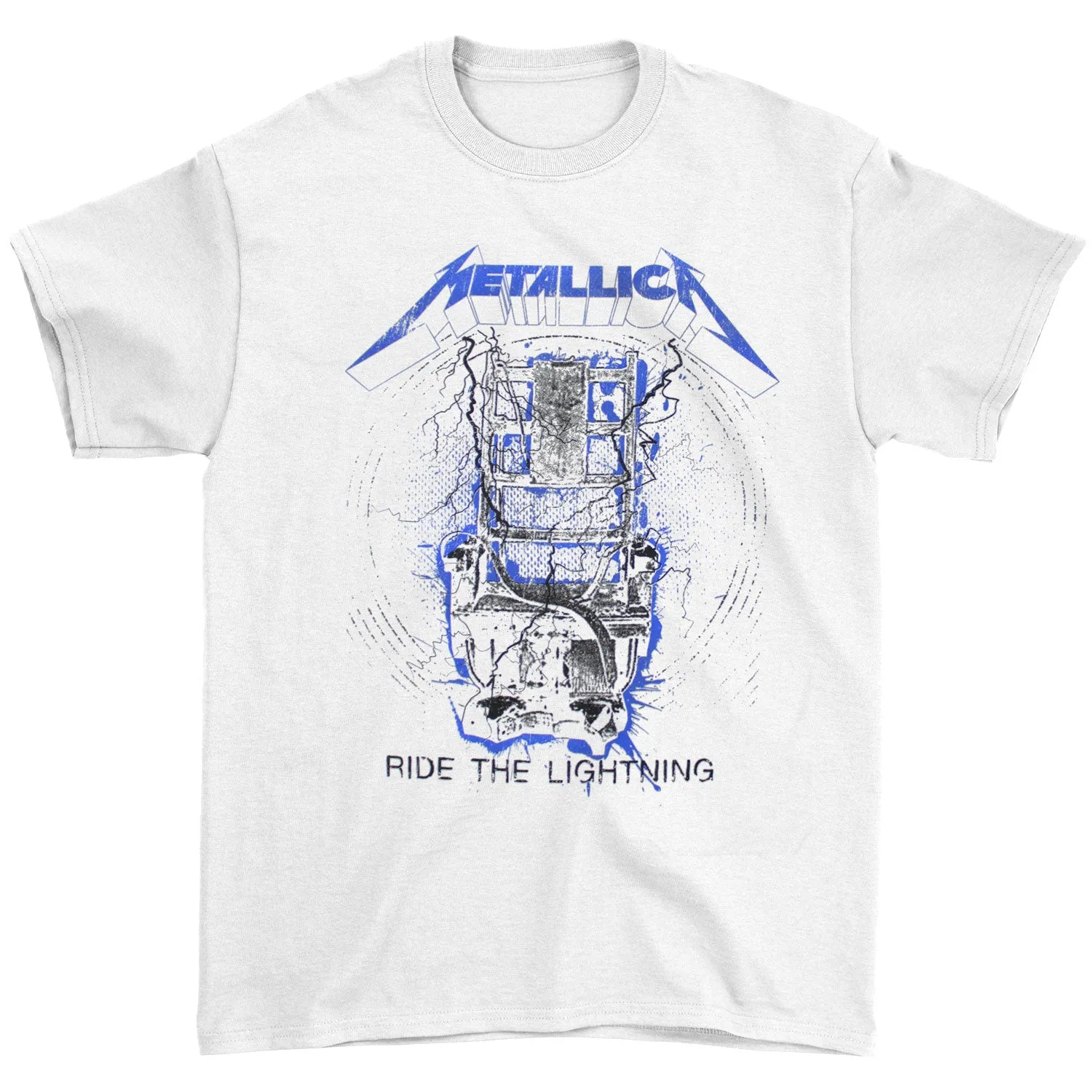 Ride The Lightning White T-shirt sold by Rockabilia