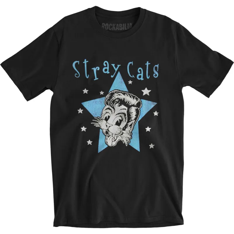 Star Cat Distressed Slim Fit T-shirt sold by Rockabilia