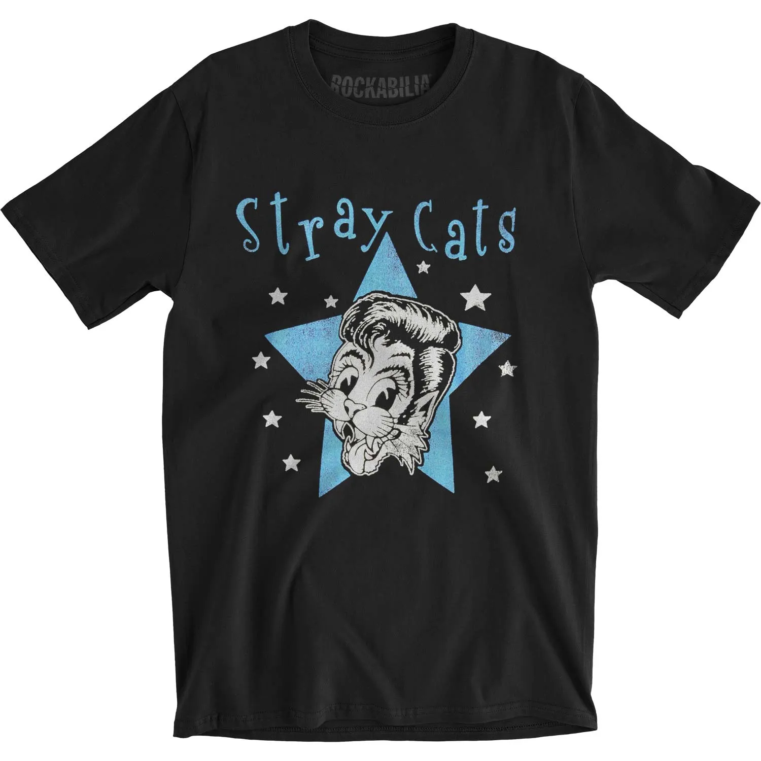 Star Cat Distressed Slim Fit T-shirt sold by Rockabilia