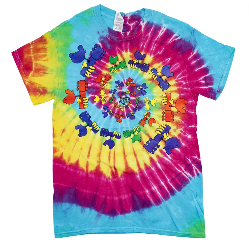 Blue, Pink & Yellow Tie Dye T-shirt sold by Rockabilia