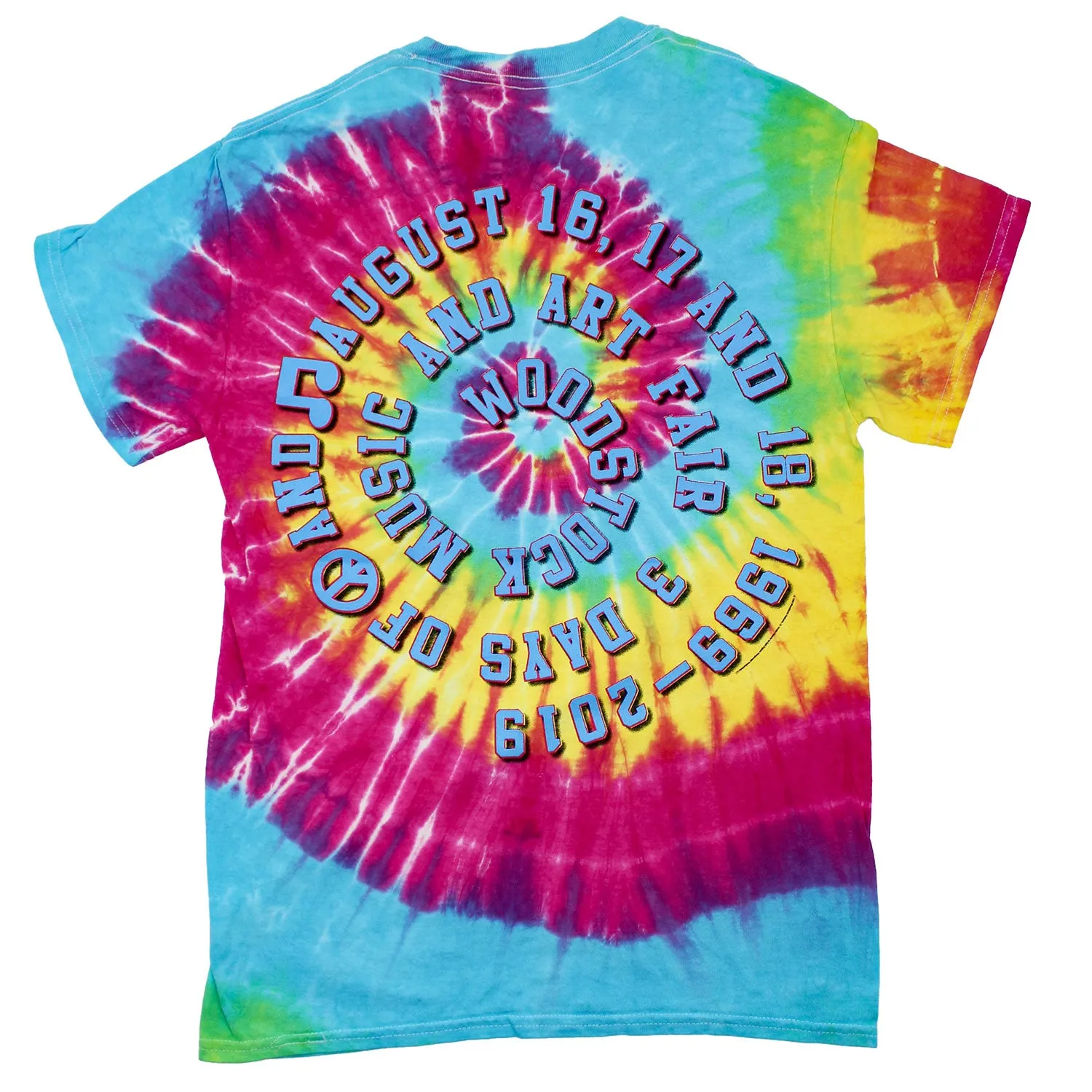 Blue, Pink & Yellow Tie Dye T-shirt sold by Rockabilia product image thumbnail 2