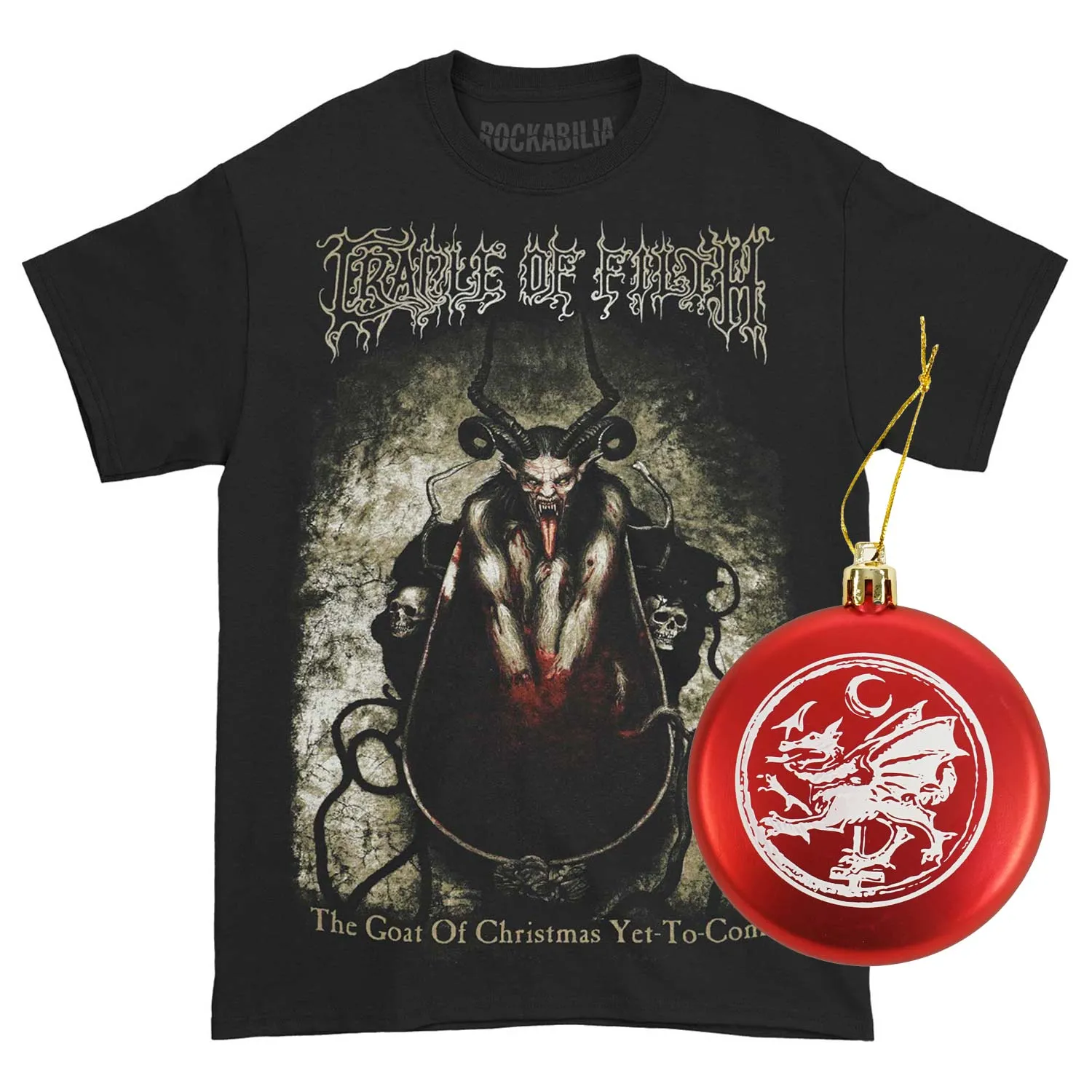 Krampus T-shirt + ornament T-shirt sold by Rockabilia