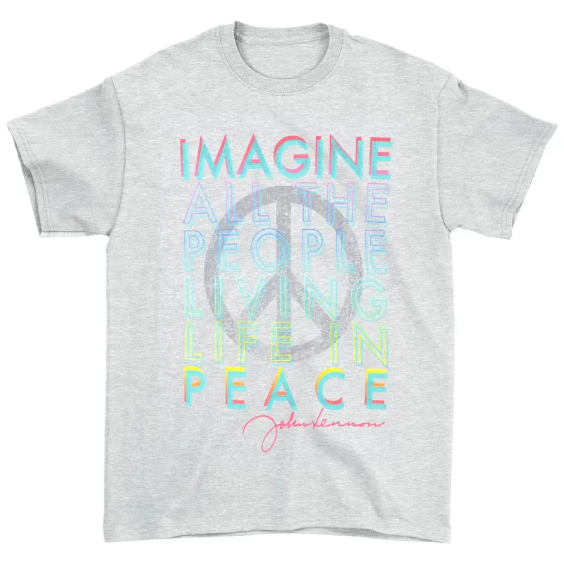 Imagine All The People Living Life In Peace T-shirt sold by Rockabilia