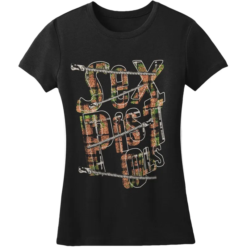 Plaid Zipper Junior Top made by Sex Pistols