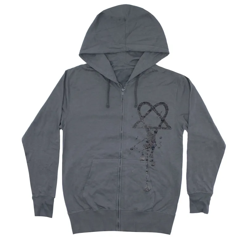 Dripping Logo Zippered Hooded Sweatshirt sold by Rockabilia