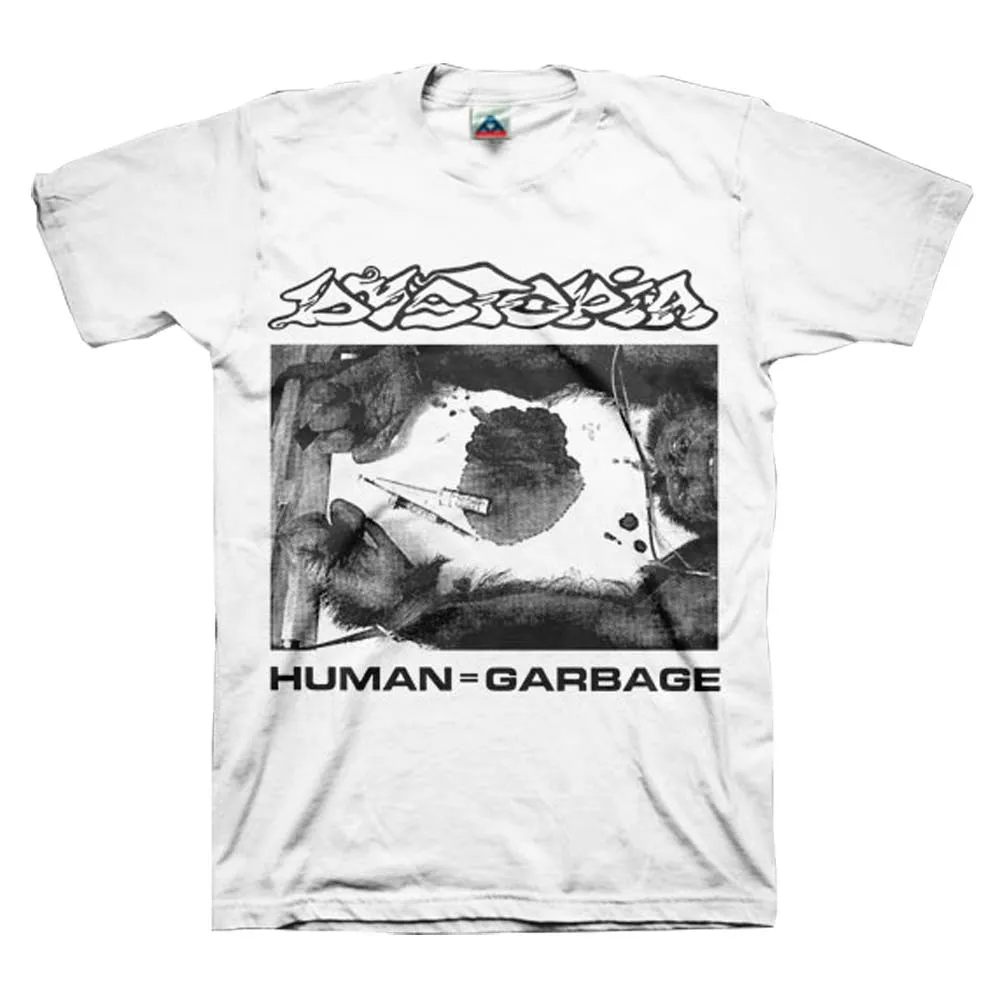 Human = Garbage * Light T-shirt sold by Rockabilia