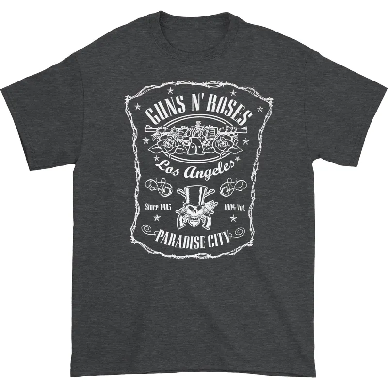 Paradise City Label Soft Heather Grey Tee (Only 1 Available) Slim Fit T-shirt sold by Rockabilia