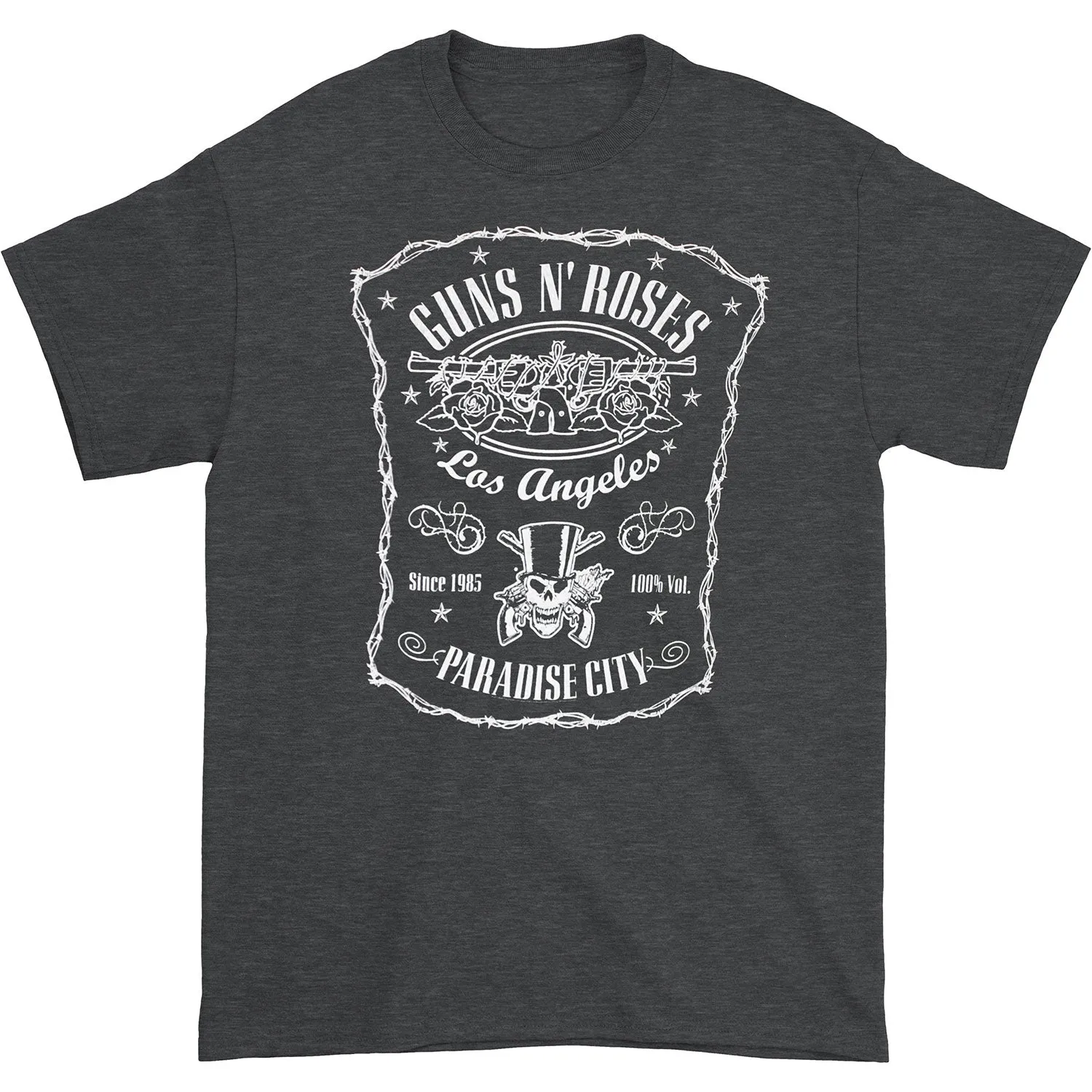 Paradise City Label Soft Heather Grey Tee (Only 1 Available) Slim Fit T-shirt sold by Rockabilia