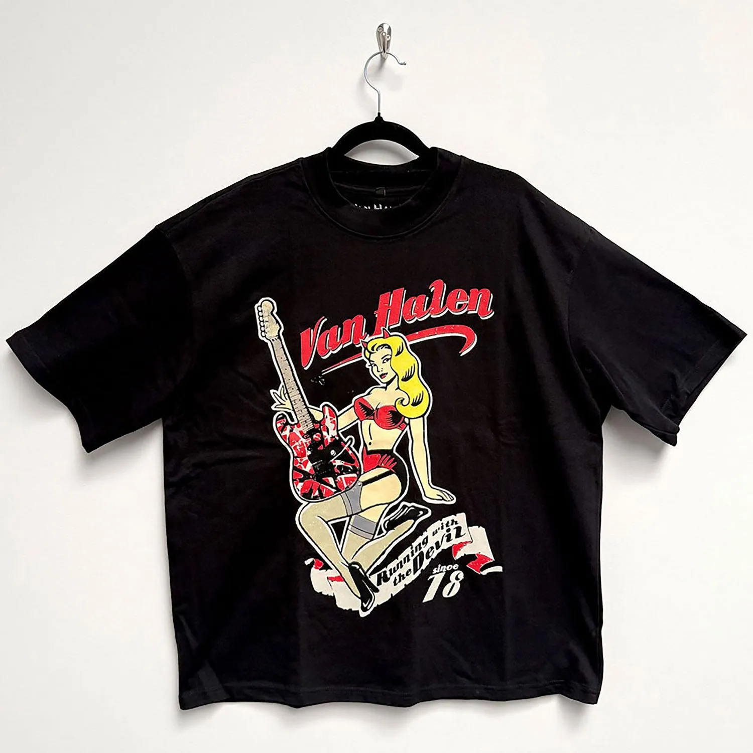 Van Halen Running With The Devil Oversized Boxy Tee Vintage T-shirt sold by Rockabilia product image thumbnail 2